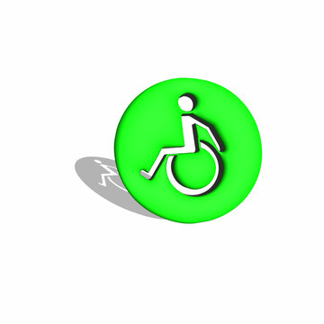 3d Disability Icon Design Illustration