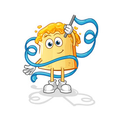 bread with honey Rhythmic Gymnastics mascot. cartoon vector