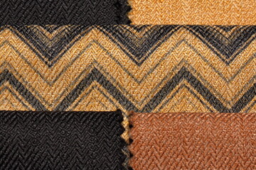 texture of jacquard fabric with geometric pattern