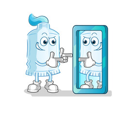 toothpaste looking into mirror cartoon. cartoon mascot vector