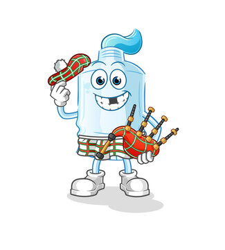 recommend clip art: toothpaste scottish with bagpipes vector. cartoon character