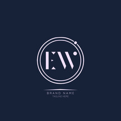 Fototapeta na wymiar Modern Luxury EW Letter Business Logo Design Alphabet Icon Vector Symbol. Creative minimal letter logo template.