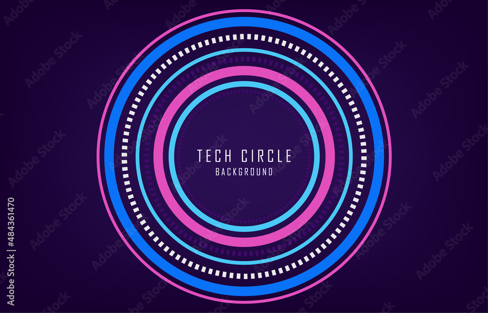 Poster abstract tech circle design artwork decorative template. overlapping design for minimal style backgr