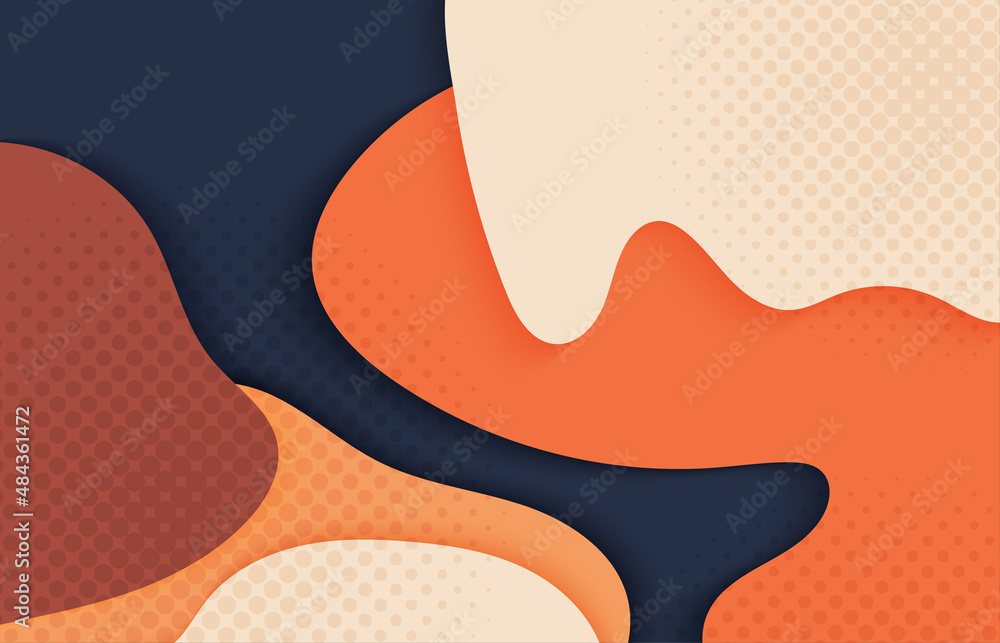 Aufkleber abstract colorful doodle design with halftone decorative artwork. overlapping with free shape design
