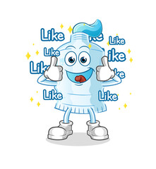 toothpaste give lots of likes. cartoon vector