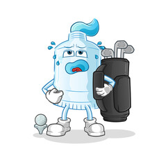 toothpaste with golf equipment. cartoon mascot vector