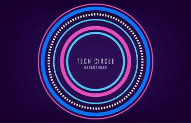 Abstract tech circle design artwork decorative template. Overlapping design for minimal style background. Illustration vector