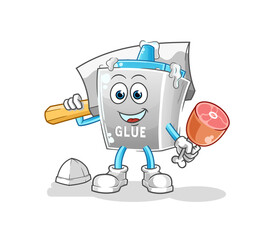 glue Butcher illustration. character vector