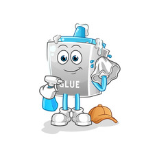 glue cleaner vector. cartoon character