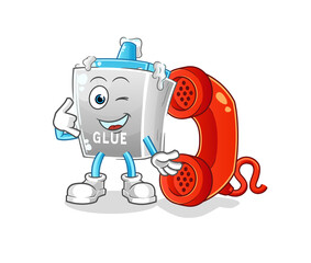 glue call mascot. cartoon vector