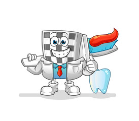 chessboard dentist illustration. character vector