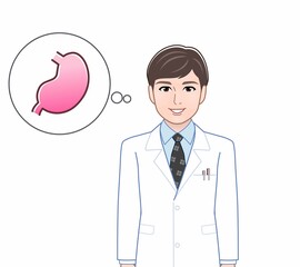 白衣を着た医療スタッフの男性