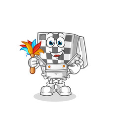 chessboard maid mascot. cartoon vector