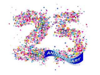 25 colorful confetti number anniversary 
