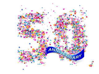 50 colorful confetti number anniversary 
