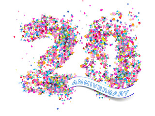 20 colorful confetti number anniversary 