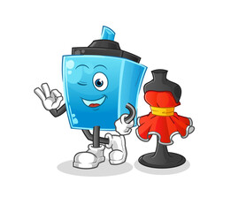 marker pen fashion designer vector. cartoon character