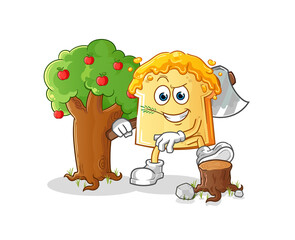 bread with honey Carpenter illustration. character vector