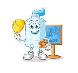 toothpaste Architect illustration. character vector