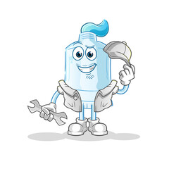 toothpaste mechanic cartoon. cartoon mascot vector