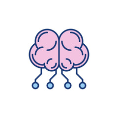 Human Brain with Neurons vector concept colored icon