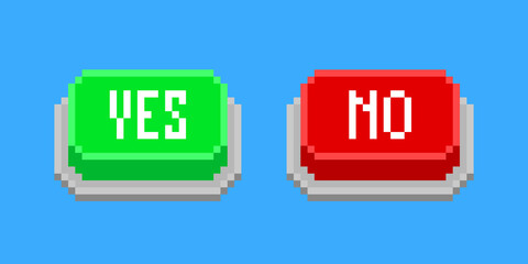 Yes and no button in pixel art style