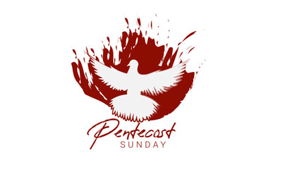 Pentecost Sunday, Come Holy Spirit, typography for print or use as poster, card, flyer or T shirt