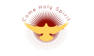 Pentecost Sunday, Come Holy Spirit, typography for print or use as poster, card, flyer or T shirt