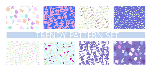 Trendy abstract hand drawn doodle pattern background. Trendy template design elements.