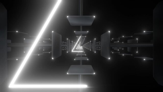 4K Rotating Light Boxes Tunnel