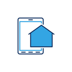 House with Tablet vector concept colored icon