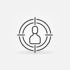 Man in Aim Target outline vector Target Audience icon