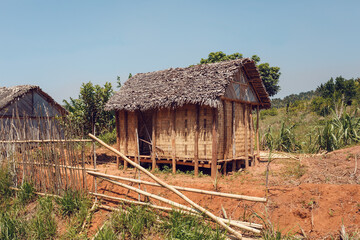 Fototapeta na wymiar Africa malagasy huts north Madagascar