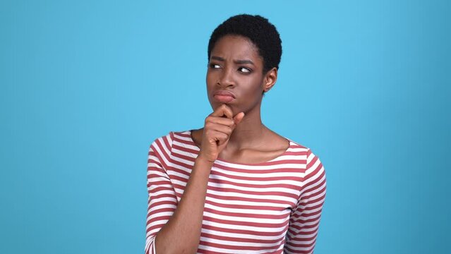 Minded trans person decide solution fist up isolated blue color background