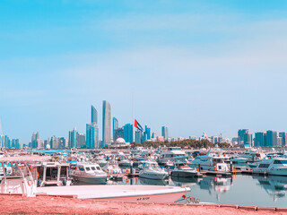 vista da abu Dhabi, emirati arabi 
