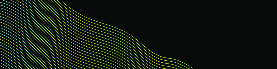 Abstract neon wavy lines modern vector background