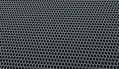 Vector Illustration of the pattern of white hexagon and black background 