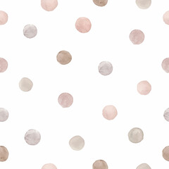Beautiful vector seamless pattern with hand drawn watercolor dots.