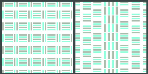 vector seamless pattern. Geometric vertical and horizontal lines in pastel blue and gray colors on a white isolated background.