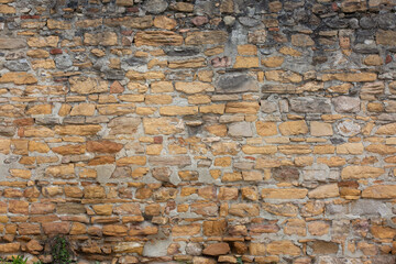 Fragment of ancient wall in Lyon, France as background