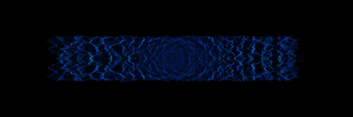 black minimalistic banner with blue wave in the center