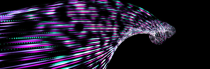 abstract futuristic design. gradient abstract wave on black background
