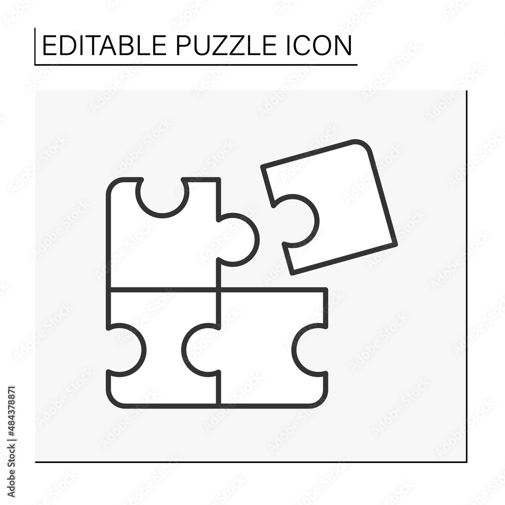 Aufkleber logic line icon. logical puzzle design. combination of shapes of different shapes. puzzle concept. i