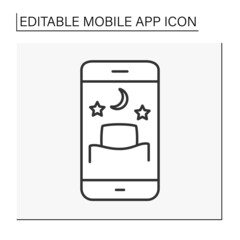  App line icon. Dreams capture applications for track and analyze dreams. Mobile app concept. Isolated vector illustration. Editable stroke