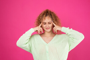 Pensive beautiful young girl thinks about actions. There was a fresh successful idea!