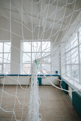 white mesh in the gym