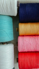 spools of different colors of thread