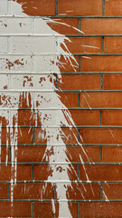white paint stain on a brick wall