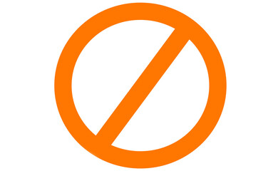 orange cancel sign icon symbol, decline symbol