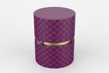 spot custom holiday wedding Engagements luxury cylinder round gift box. 3d illustration
